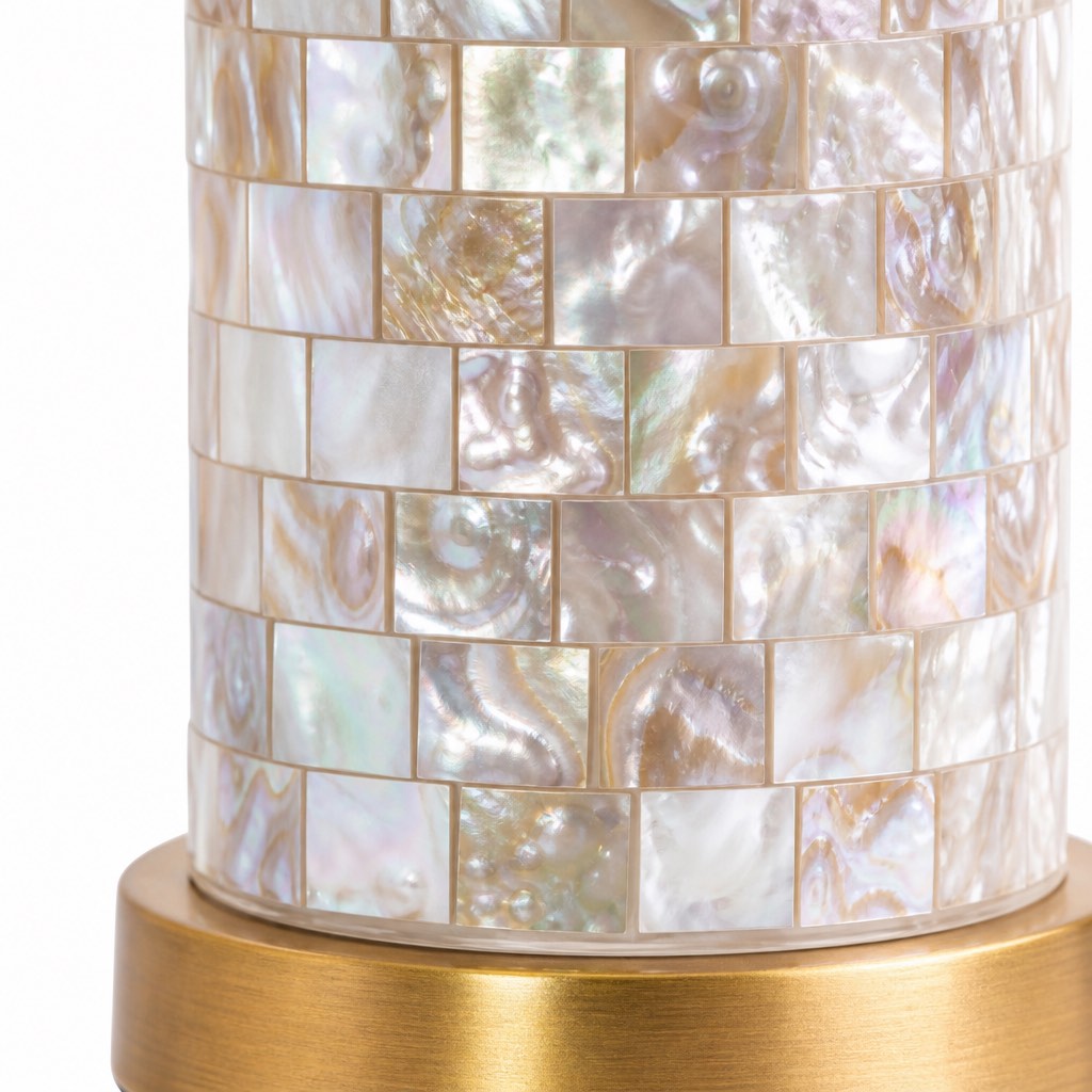 Soft Shade Crafted Table Lamp with Coastal Farmhouse Style for Living Room Decor | Souliia