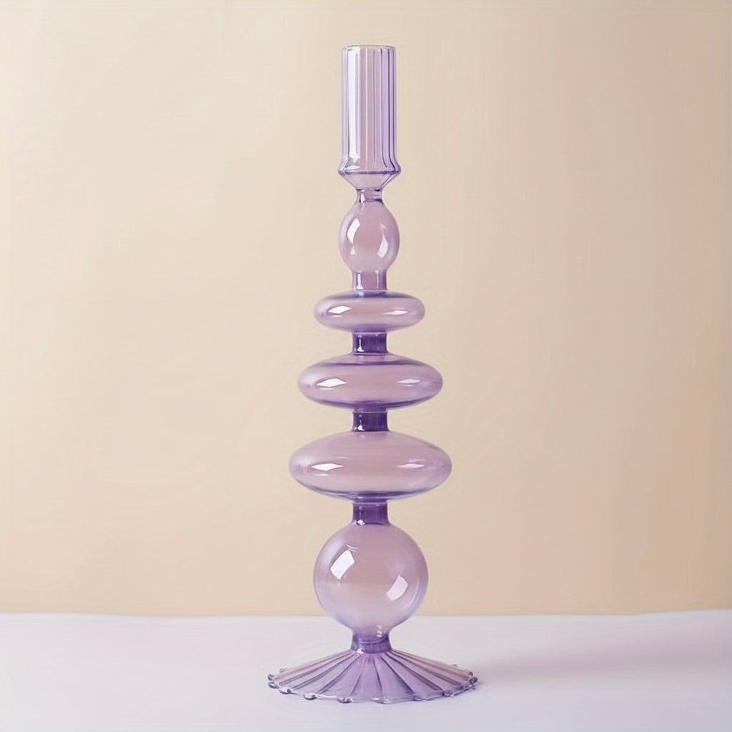 Auravine Glass Vase & Candle Holder — Sculptural, Minimalist Profile