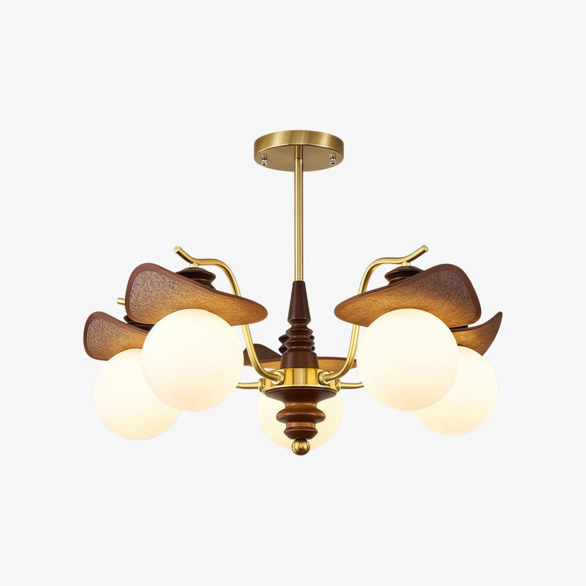 Solvane Multi Arm Chandelier with Glass Shades - Retro Decorative Lighting for Dining Room | Souliia