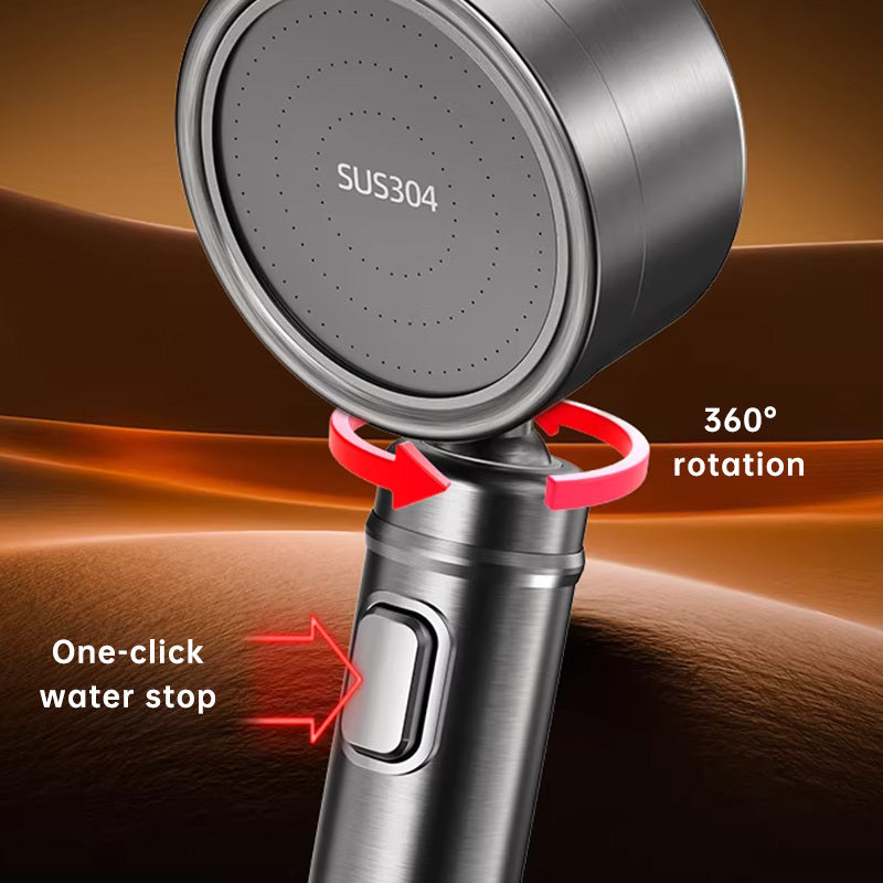 Steelrain Handheld Shower Head — Stainless Steel Construction, Powerful Spray Design