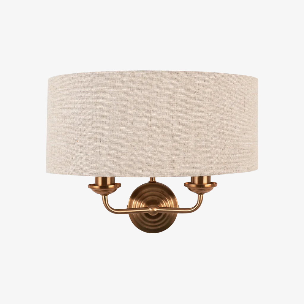 Tela elegante Wandleuchte mit Stoffschirm und feinem Metallrahmen für Wohnzimmer und Schlafzimmer | Souliia