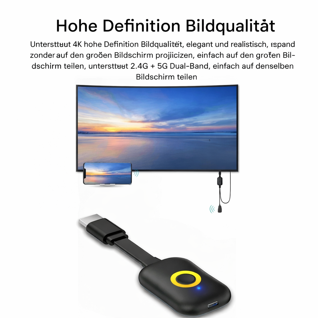 Wireless Display Receiver Adapter | HDMI Plug-and-Play Streaming Gadget | StreamLink - Souliia