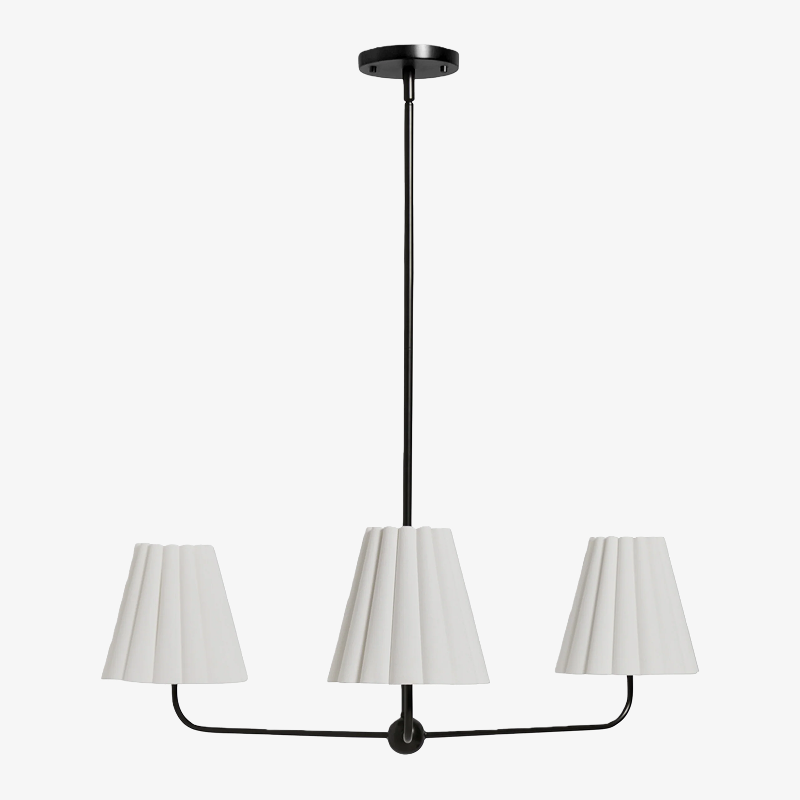Ruffmeto Ruffled Shade Metal Frame Chandelier for Dining, Entry and Living Room | Souliia