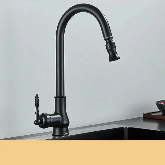 Vintage Brass Kitchen Faucet | Rotating Spout | Single Lever Control | BrassArc - Souliia