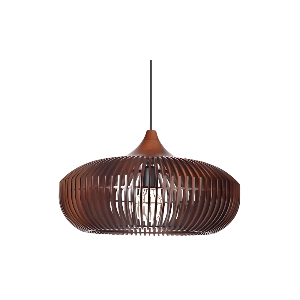 The Halo of Zen Japandi Wood Pendant Light | Souliia