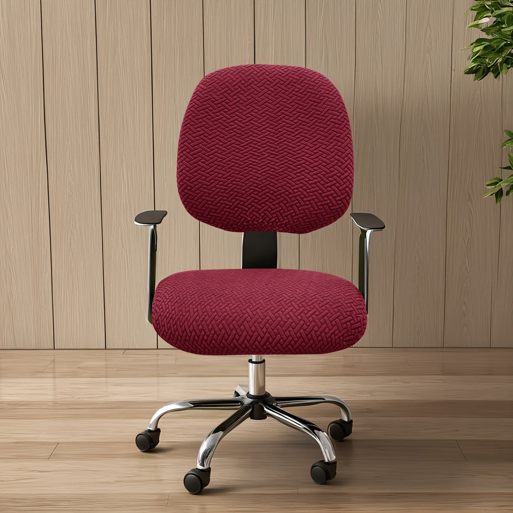 OfficeGuard Elastic Back Cover Set — Secure Elastic Edge, Split Chair Design
