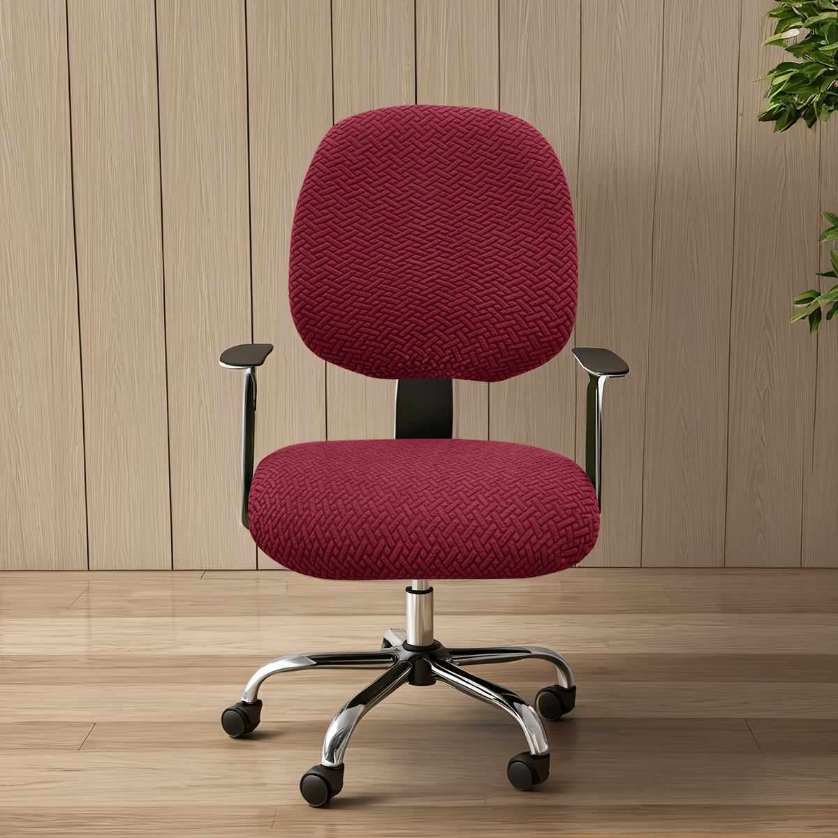 OfficeGuard Elastic Back Cover Set — Secure Elastic Edge, Split Chair Design