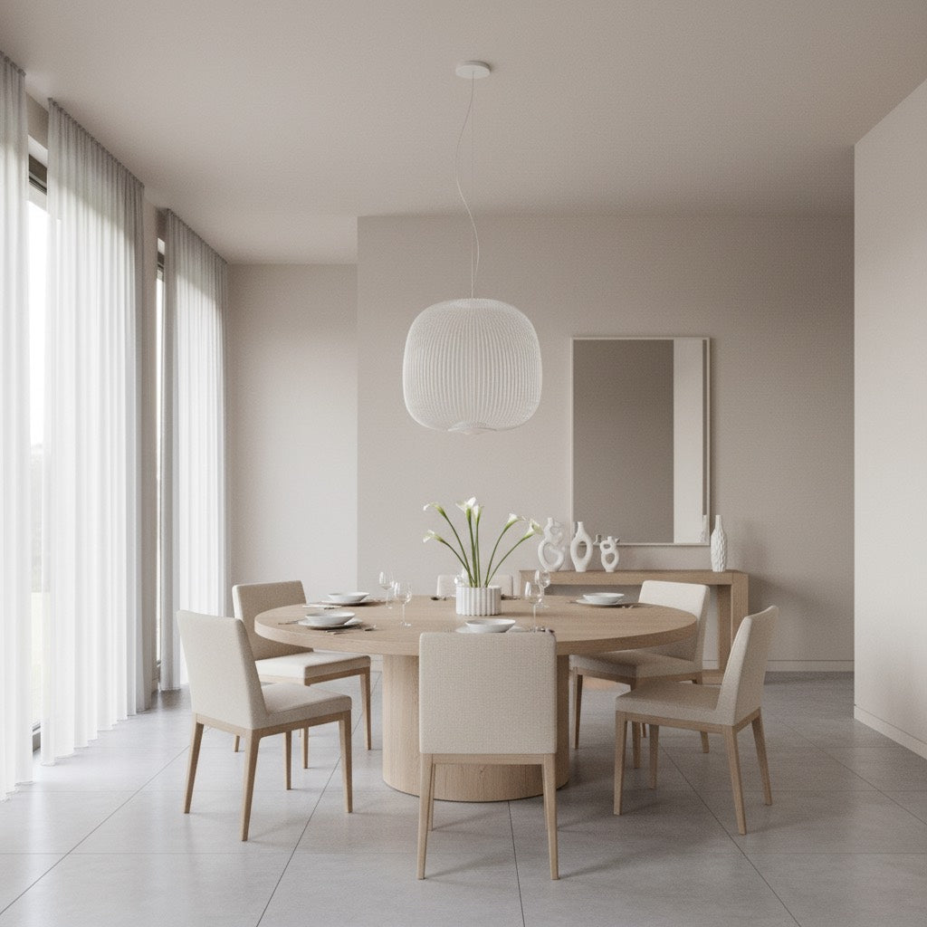 Radiloop Minimalist Suspension Lamp - Metal Lantern-Inspired Design for Dining Room N48 | Souliia
