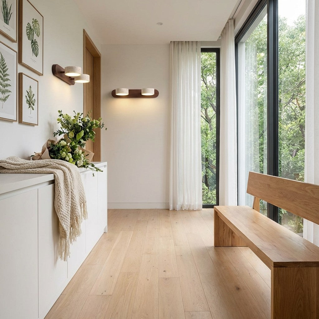 Travellia Moderne lineare Mehrkopf-Wandleuchte - Natürliche Stein Minimalistische Beleuchtung für Schlafzimmer und Flur | Souliia