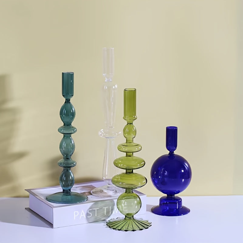 Auravine Glass Vase & Candle Holder — Sculptural, Minimalist Profile