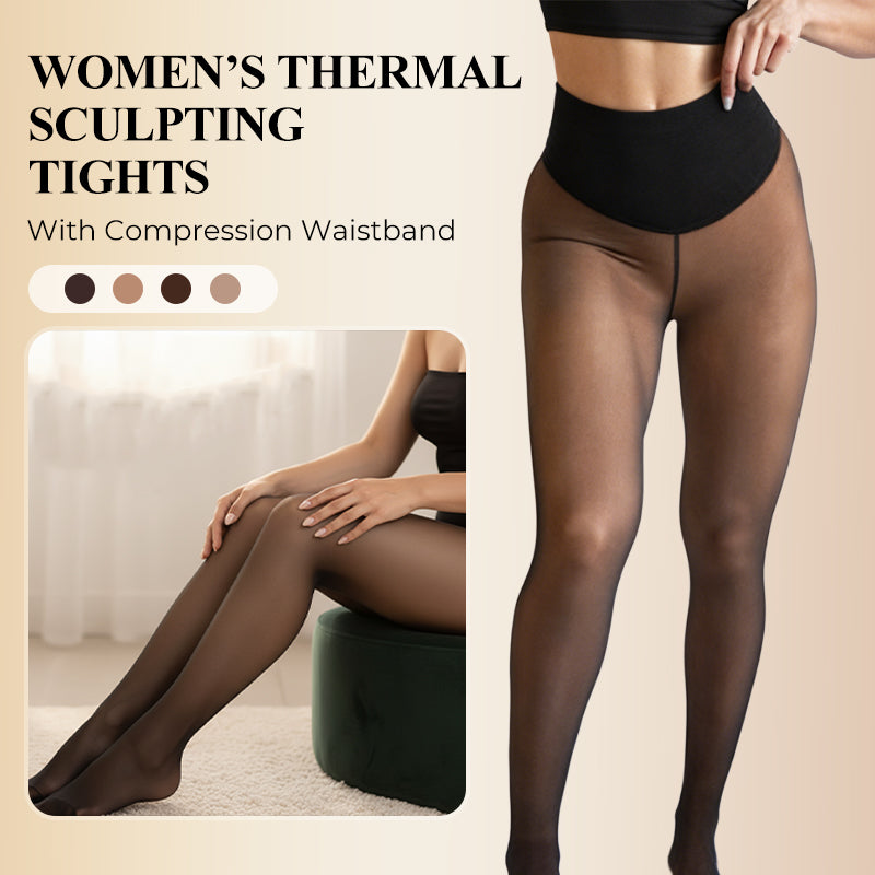 VelouraFlex – Collants sculptants thermiques transparents avec ceinture compressive - Souliia