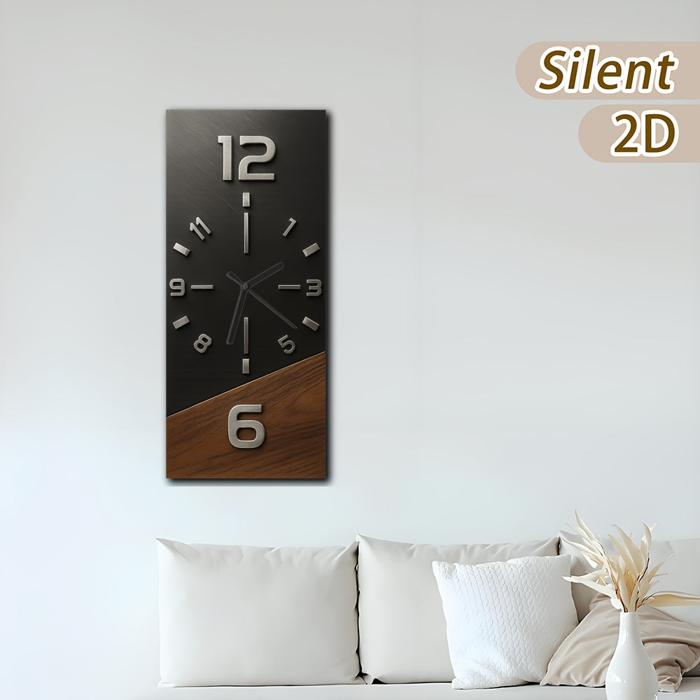 Timberedge Modern Wooden Wall Clock — Bold Contrast Dial