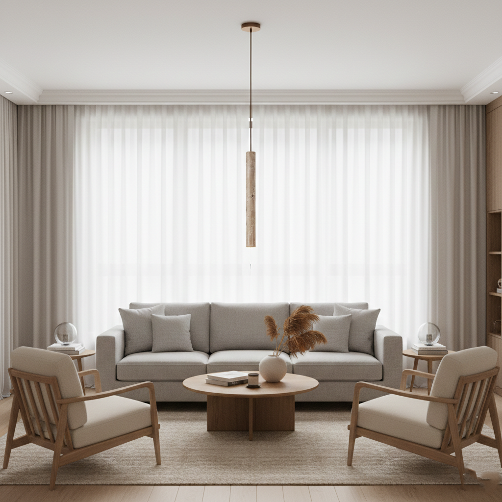 Marbled Travertine Cylinder Modern Pendant Light | Souliia