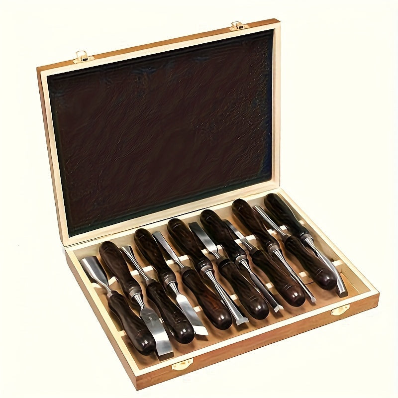 Wood Carving Tool Set – 12-Piece Precision Kit with Wooden Case - Souliia
