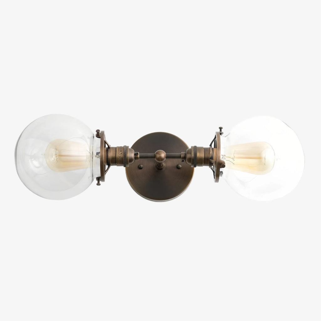 Lumio Globe klare Glas-Wandleuchte – moderne industrielle Wandlampe für Waschtisch & Flur | Souliia