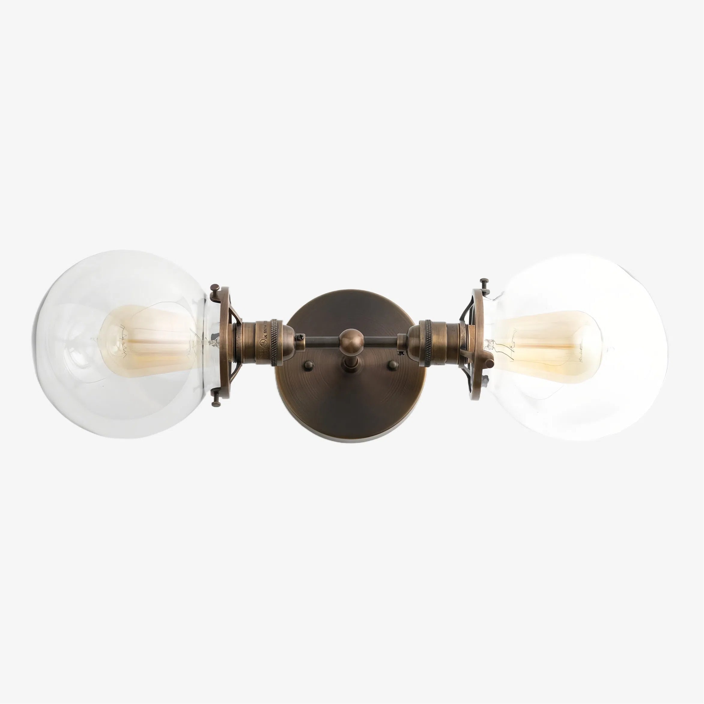 Lumio Globe Clear Glass Wall Sconce – Modern Industrial Wall Light for Vanity & Hallway | Souliia