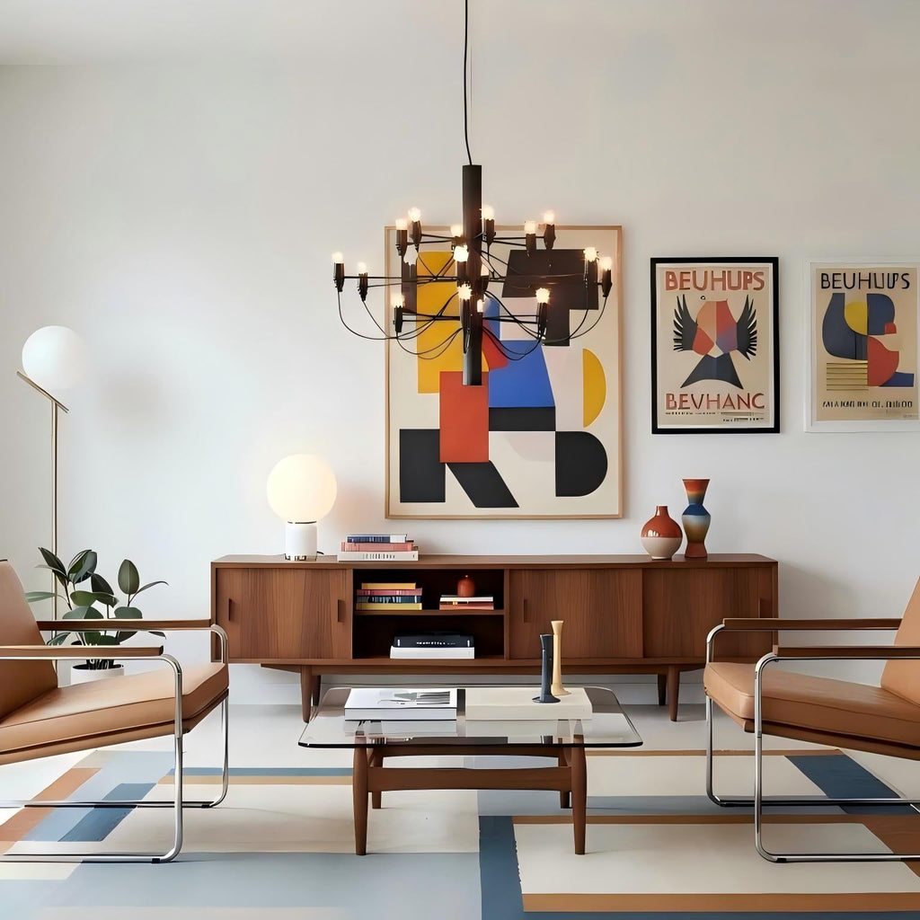 Tendrila zeitgenössischer Mehrfach-Licht-Kronleuchter - Industrie-inspiriertes Design Metallaufhängung für Lounges N01 | Souliia