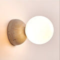 Travertin Runde Glas-Wandlampe | Souliia