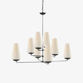 Rowan Tiered vertical Multi-Head Chandelier - Modern Metal and Fabric for Living Rooms and Foyer | Souliia