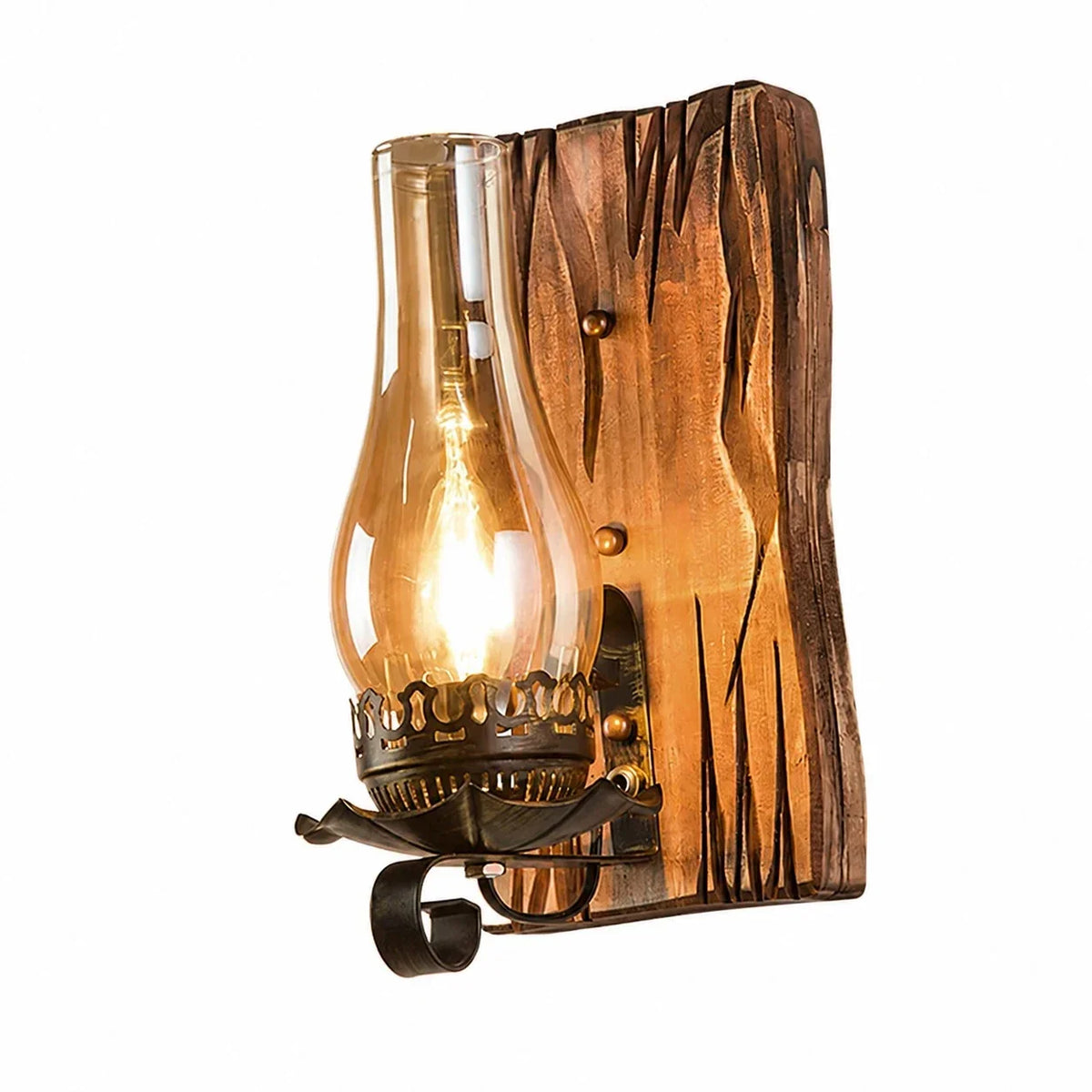Rustic Ship Wood Industrial Wall Sconce Lamp | Souliia