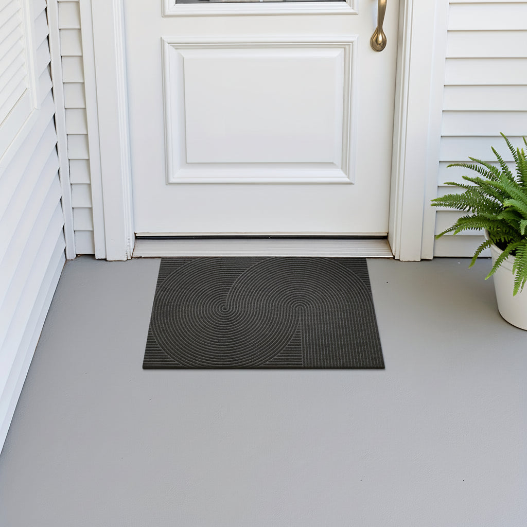 Home Horizon Geometric Striped Doormat — Non-Slip Backing, 75cm X 45cm