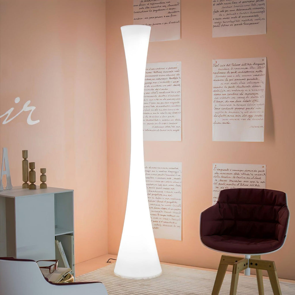 Romantic Simple White Column Floor Lamp M27 | Souliia