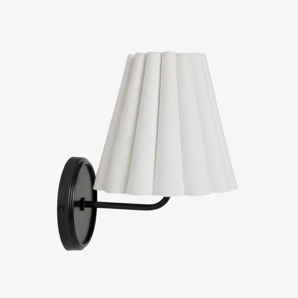 Ruffmeto Textured Pleated Fabric Modern Wall Light for Living Rooms | Souliia