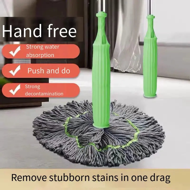 Self-Wringing Microfiber Mop Replacement Head | Swivel Connector | Hands-Free Operation | CleanPulse - Souliia