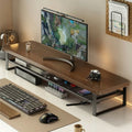 Monostand Dual-Tier Computer Stand — Raised Monitor Platform and Compact Storage Drawer