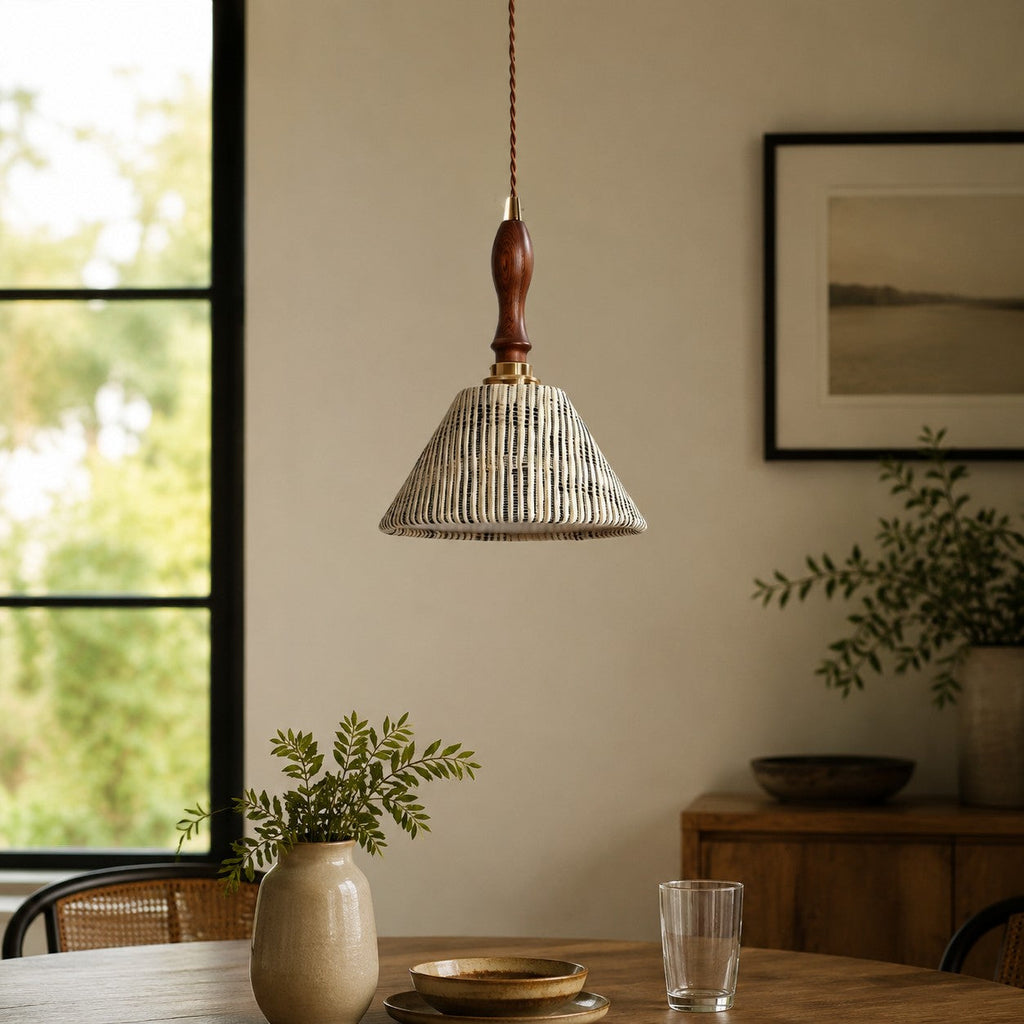 Wabi-sabi-pendellampe i stof | Souliia