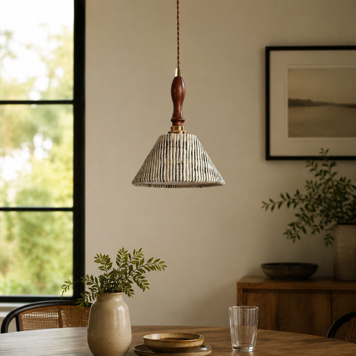 Wabi-sabi-pendellampe i stof | Souliia