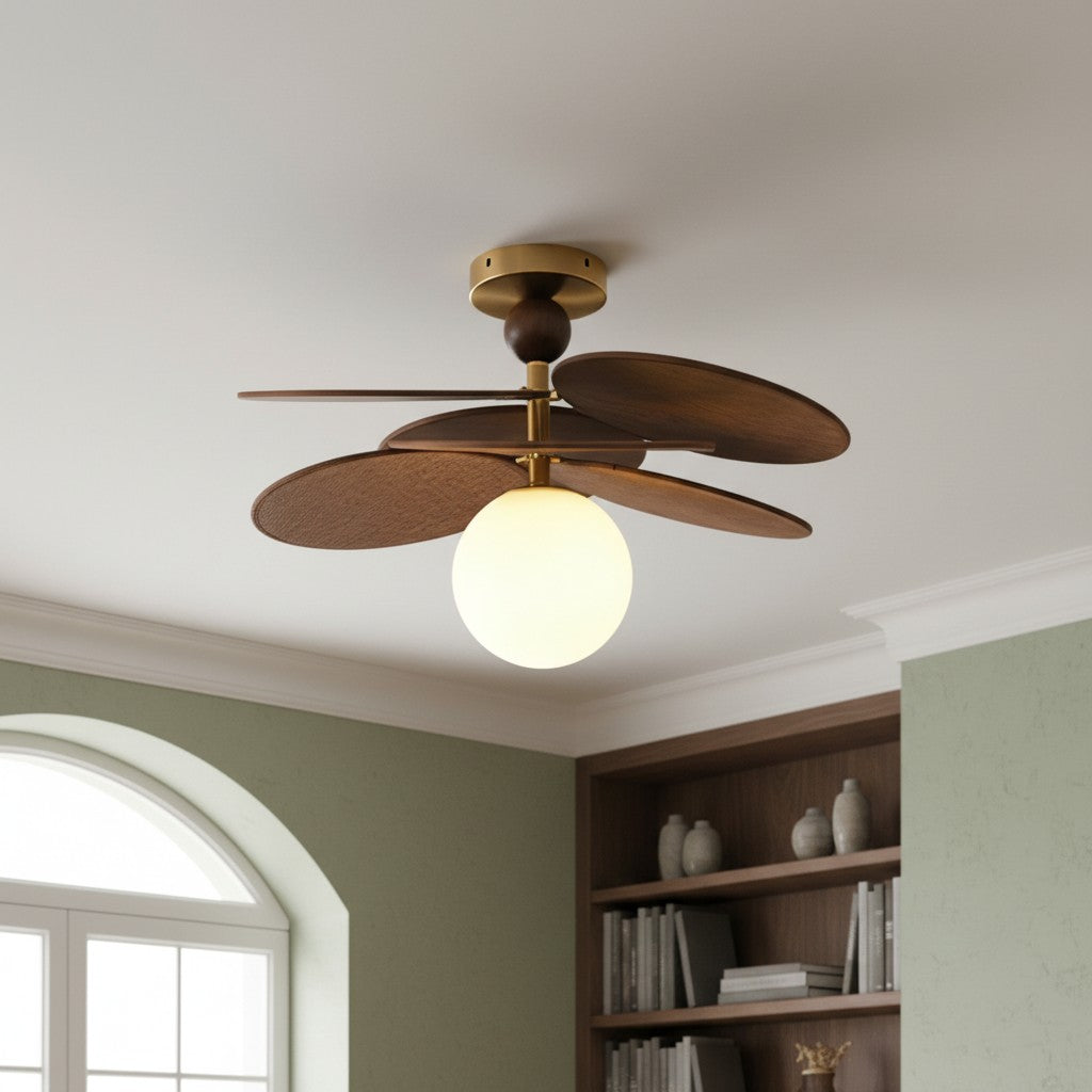 Orrise Cascading Leaf Ceiling Light - Modern Metal and Wood for Bedrooms and Living Rooms | Souliia