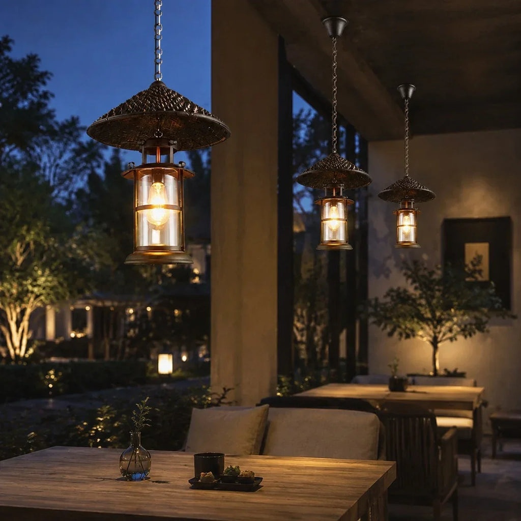 Rustic Industrial Solid Wood Pendant Light Collection | Souliia