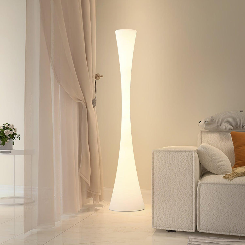 Romantic Simple White Column Floor Lamp M27 | Souliia