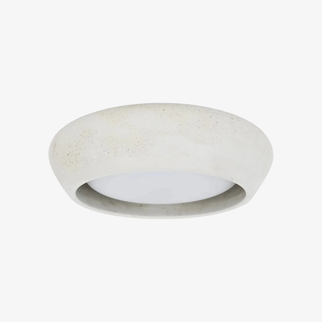 Plafonieră minimalistă din beton Monocem – lampă elegantă montată la nivelul tavanului pentru sufragerie | Souliia