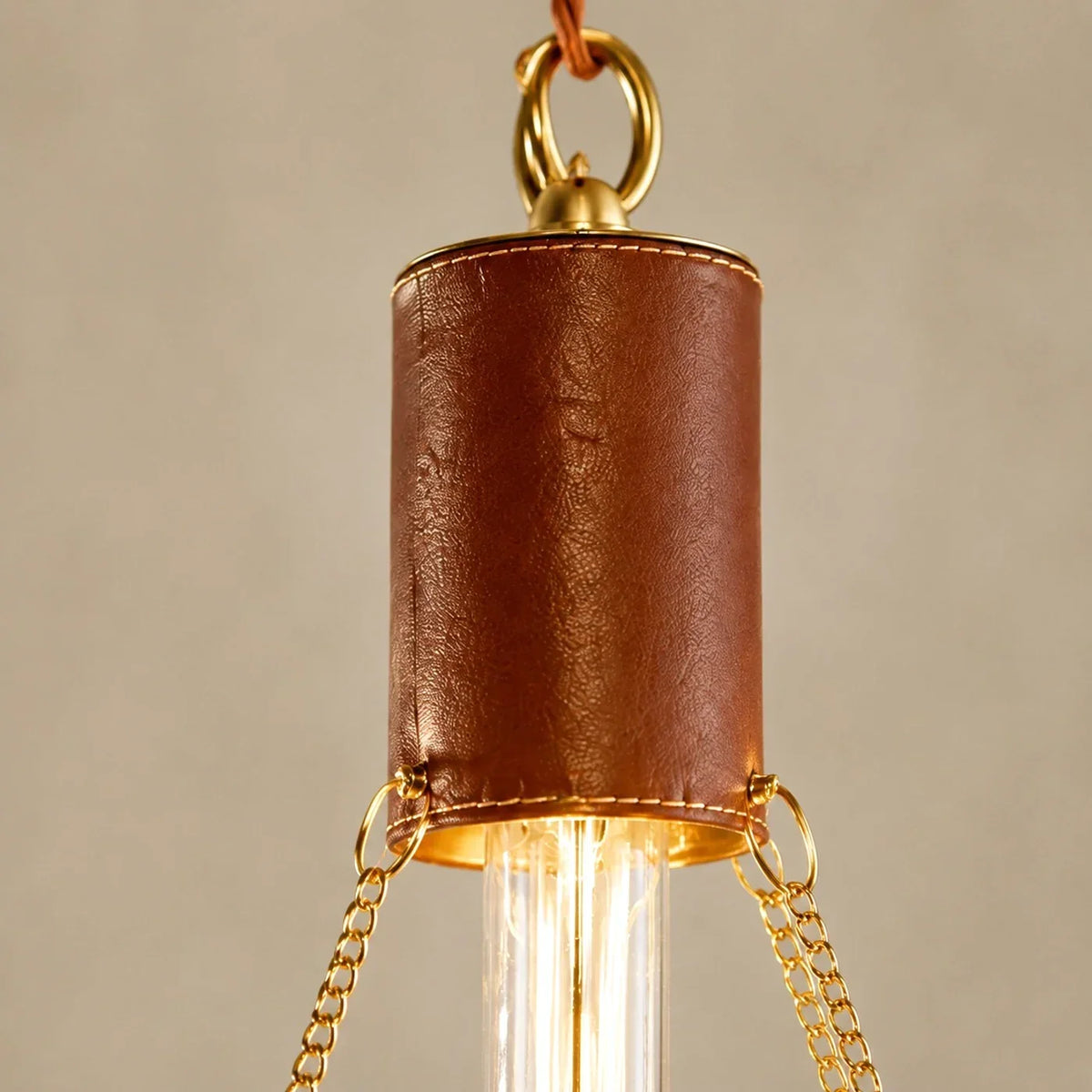 Prismatic French Leather Pendant Light | Souliia