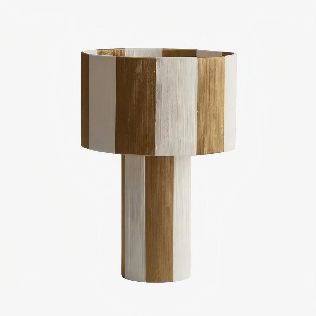 Gestreifte gewebte Schirm Tischlampe | Souliia