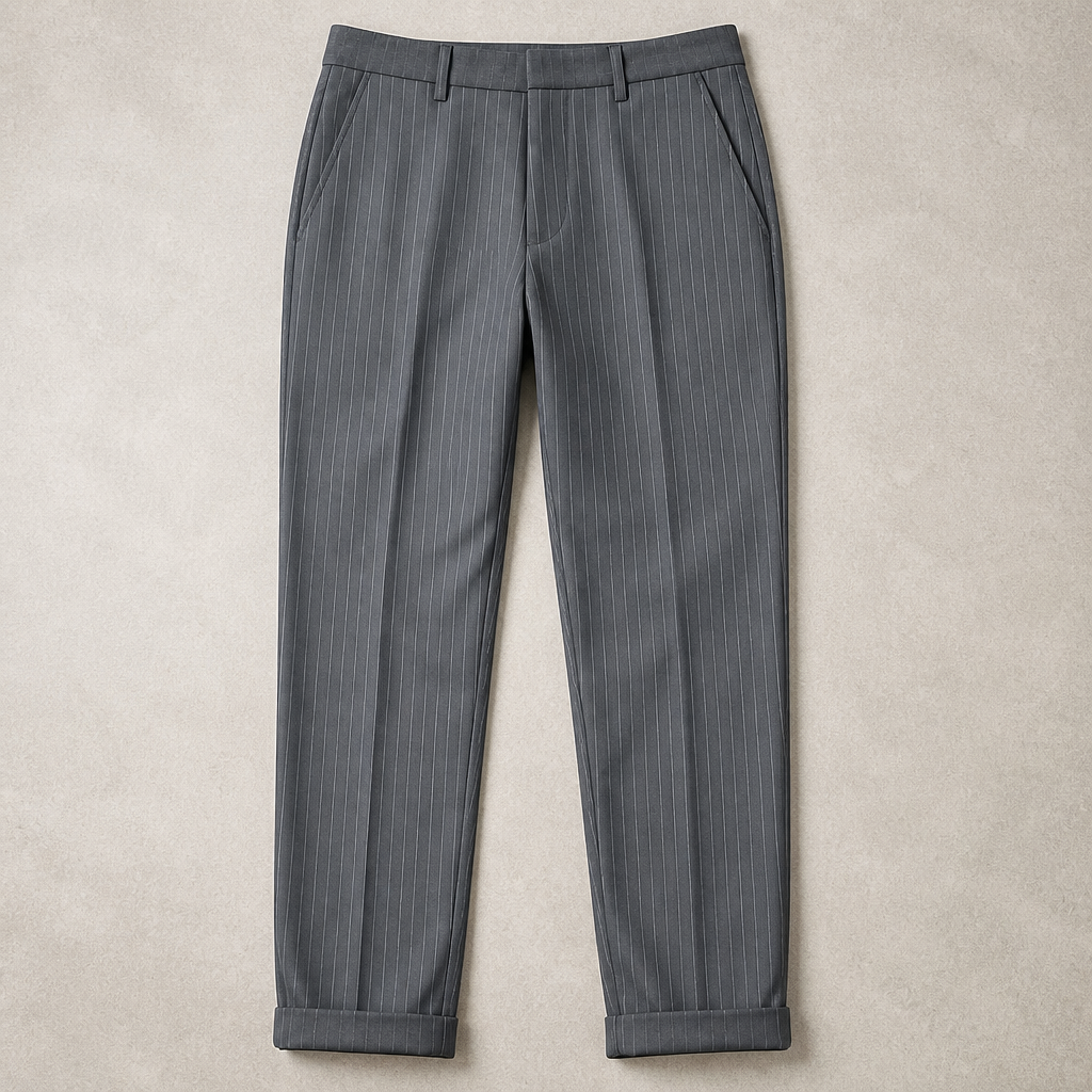 Virelia – Tailored Pinstripe High-Waist Straight-Leg Pants - Souliia
