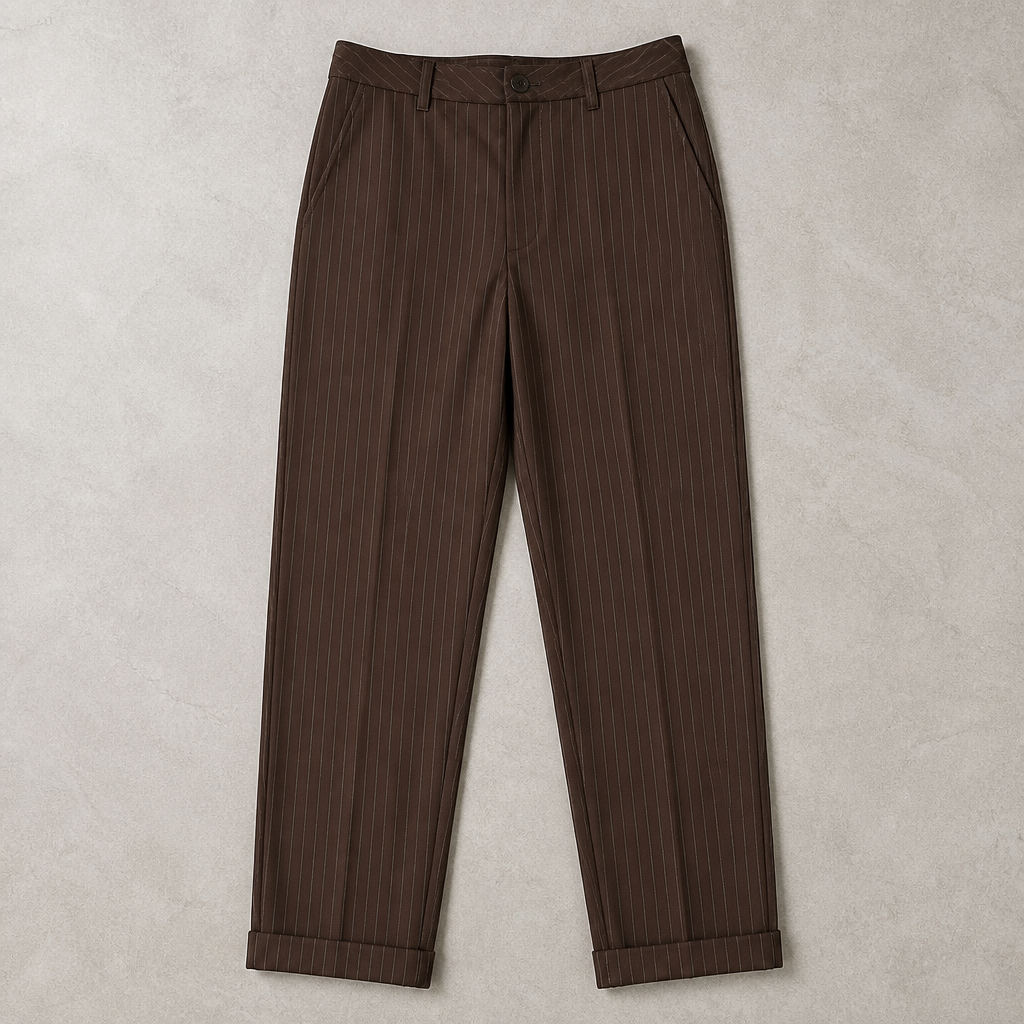 Virelia – Tailored Pinstripe High-Waist Straight-Leg Pants - Souliia