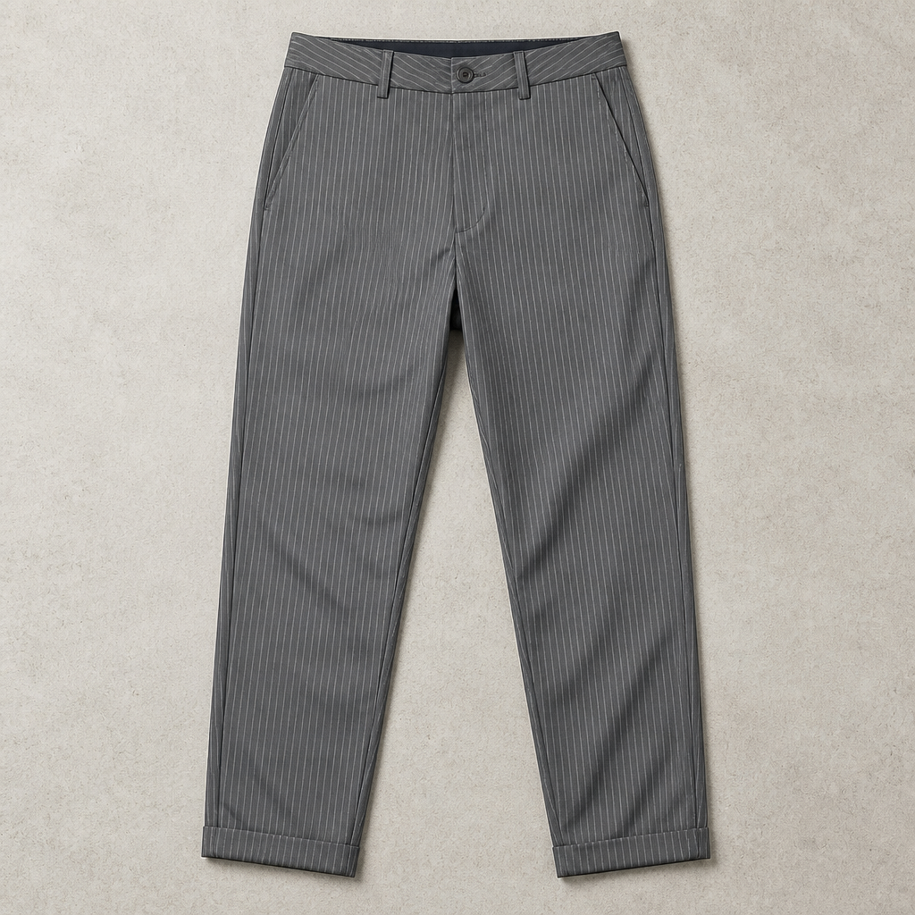 Virelia – Tailored Pinstripe High-Waist Straight-Leg Pants - Souliia