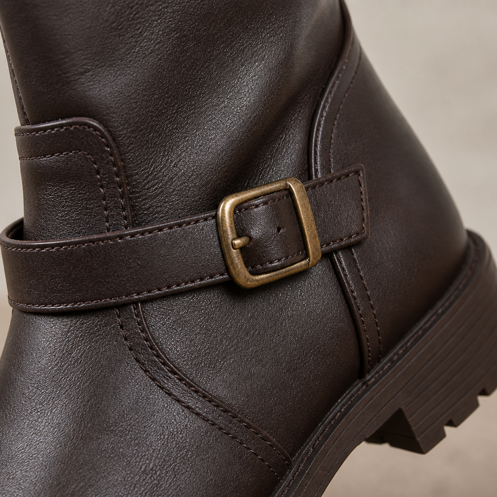 VeroStride – Classic Knee-High Riding Boots with Block Heel - Souliia