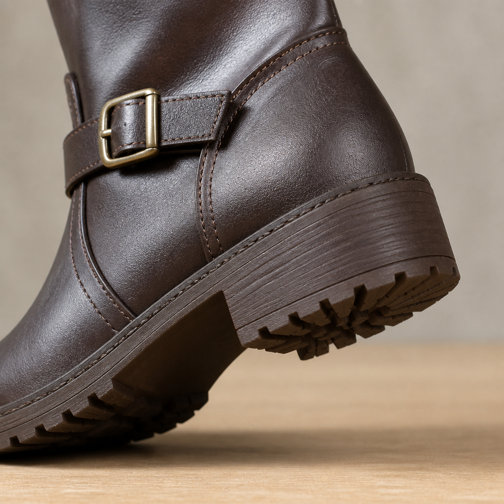 VeroStride – Classic Knee-High Riding Boots with Block Heel - Souliia