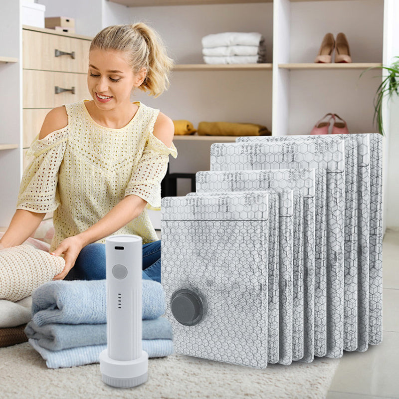 Sacs de rangement sous vide avec pompe – Gagnez 80% d’espace supplémentaire - Souliia