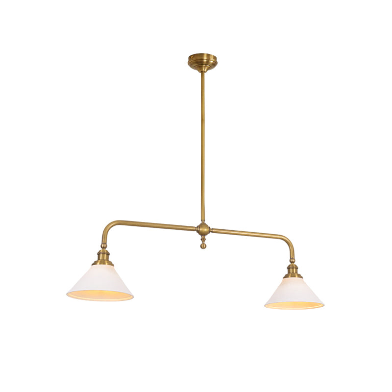 Lumos Dual-Head Brass Bar Pendant – Modern Architectural Lighting for Kitchen Island | Souliia