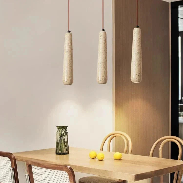 Travertine Tube Pendant Light | Souliia