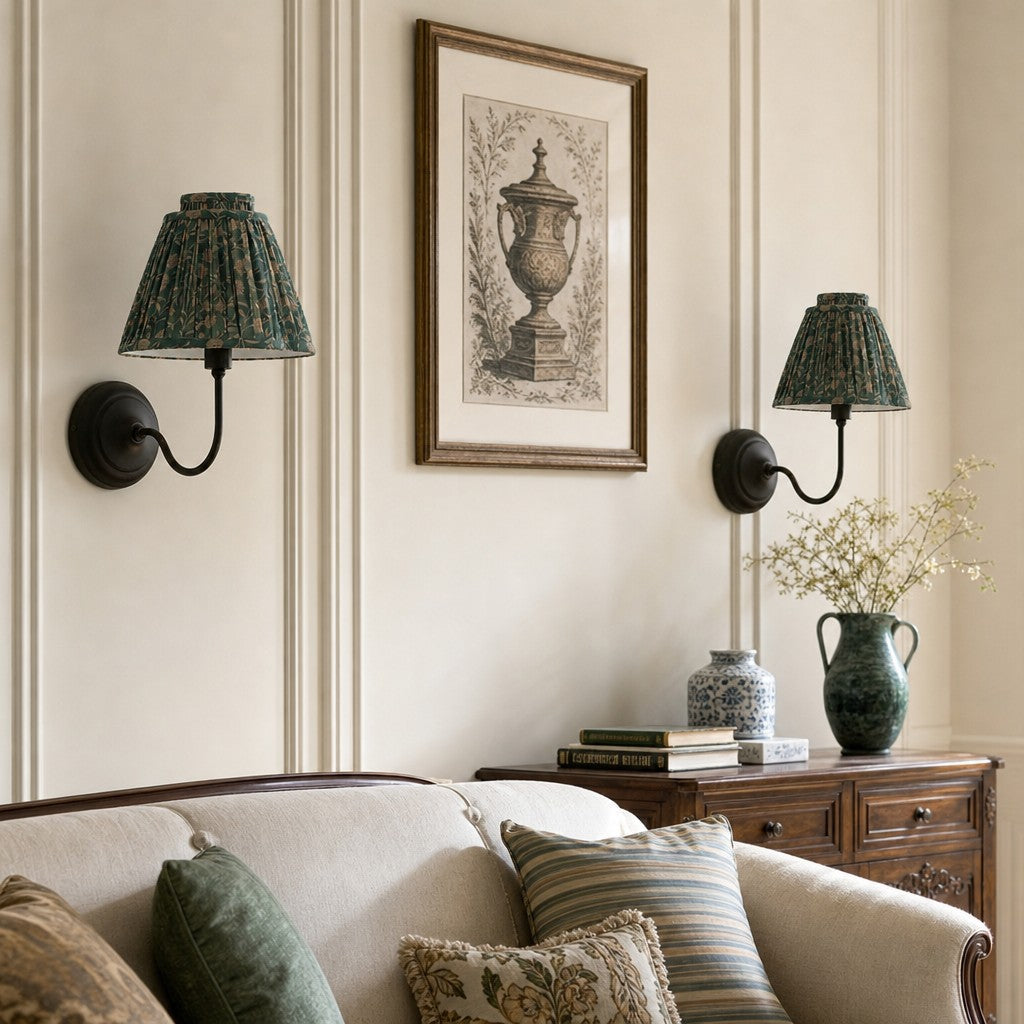 Solmire Contemporary Fabric Wall Sconce Fabric Metal Wall Light for Bedroom and Hallway Study Room | Souliia