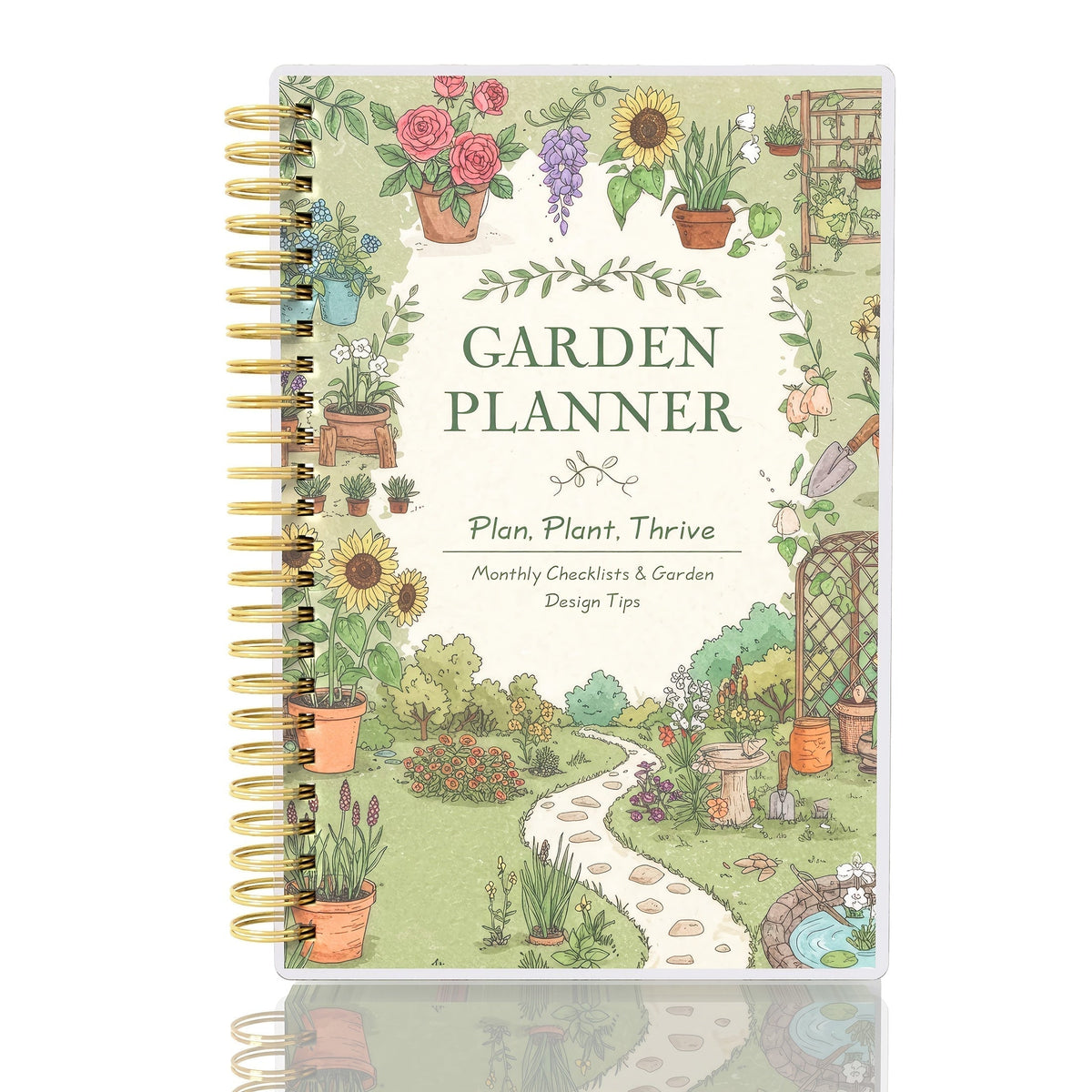 Gardenlog A5 Undated Spiral Garden Planner — 116 Pages, Structured Layouts