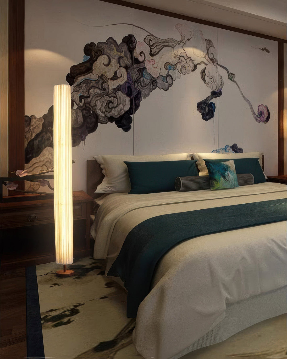 Sylara Floor Lamp — Wabi Sabi Oriental Minimalist Design