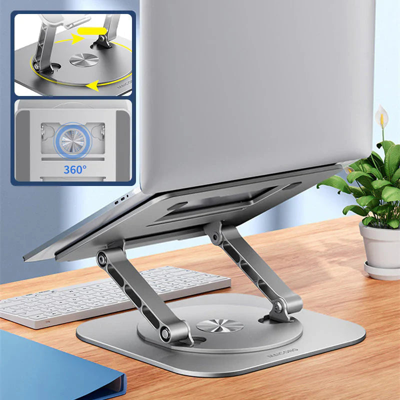 Support pivotant réglable pour ordinateur portable — Rotation à 360°, hauteur et inclinaison réglables