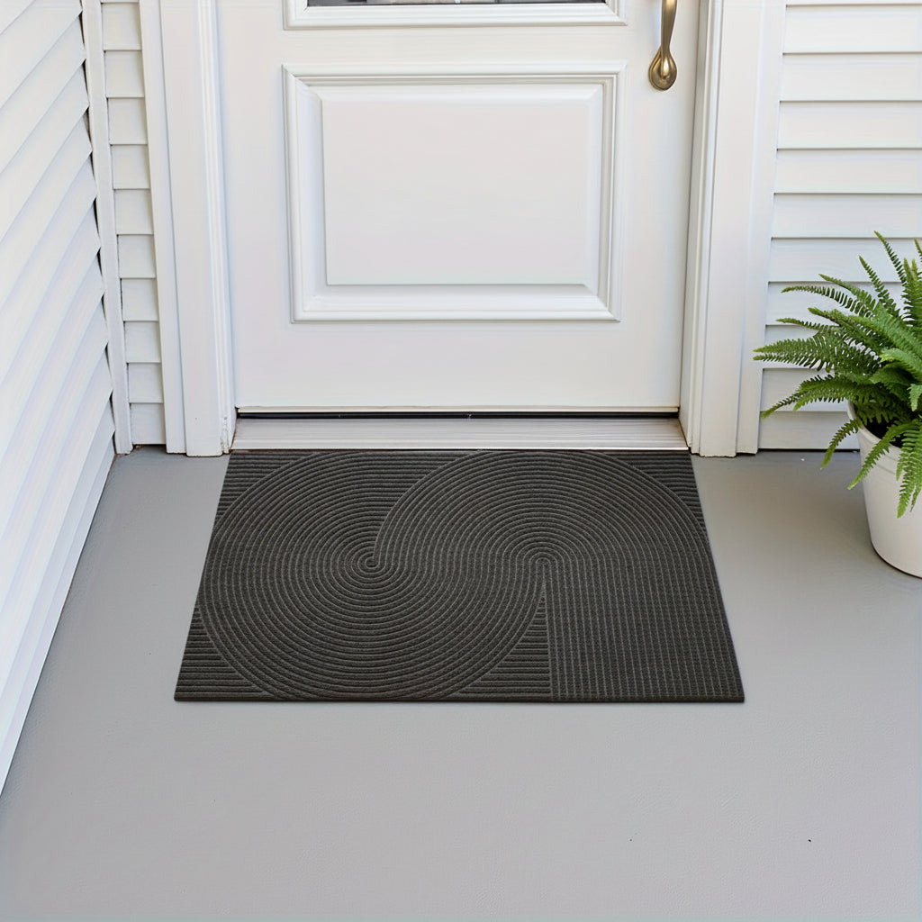 Home Horizon Geometric Striped Doormat — Non-Slip Backing, 75cm X 45cm